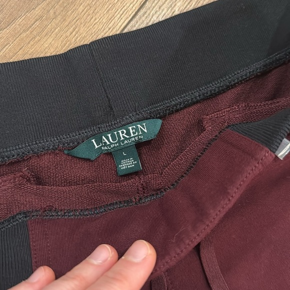 Lauren Ralph Lauren Women’s Soft Joggers Sweatpants Red Black Size L - Picture 4 of 5